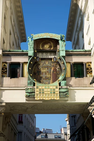 Słynny Zegar Astronomiczny Nazwany Anker Clock Wiedniu — Zdjęcie stockowe