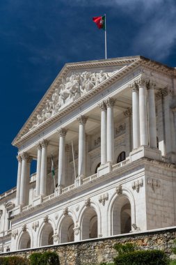 Portekiz 'in merkezindeki tarihi Portekiz Parlamento binasının güzel manzarası