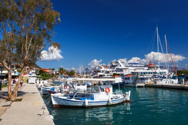 İsrail 'in kuzeyindeki Akdeniz limanının manzarası
