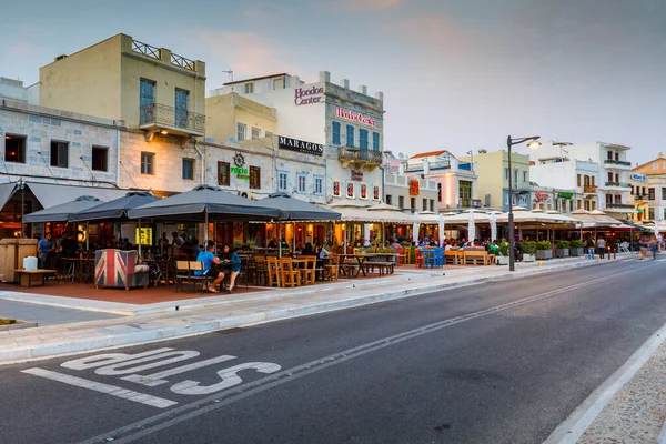 Coffee Shops Seafront Ermoupoli Town Syros Island — Stock Photo, Image