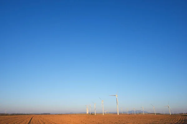 Větrné Mlýny Pro Výrobu Elektrické Energie Provincie Zaragoza Aragon Španělsku — Stock fotografie