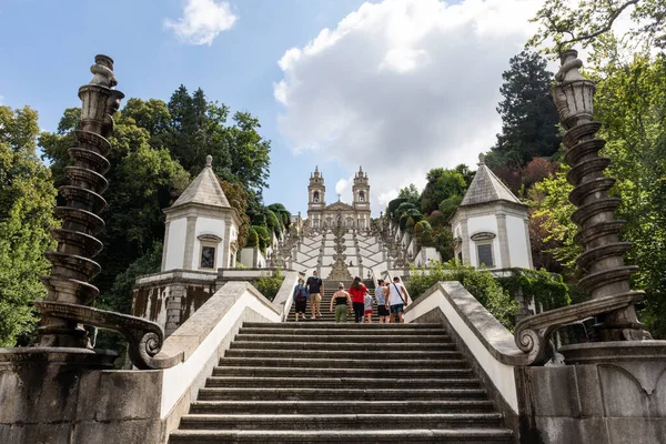Bom Jesus Monte Kilisesi Braga Portekiz Eski Tarihi Merdivenlerinin Güzel — Stok fotoğraf