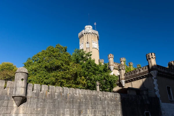 Hermosa Vista Antiguo Edificio Histórico Torre Del Castillo Centro Lisboa — Foto de Stock
