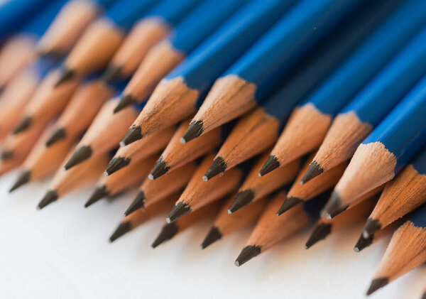 close up of a group of colored pencils