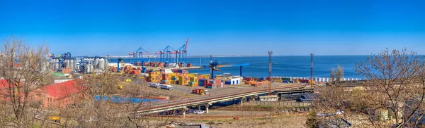 Odessa Ukraine 2020 Container Terminal Cargo Port Odessa Ukraine Sunny — Stock Photo, Image