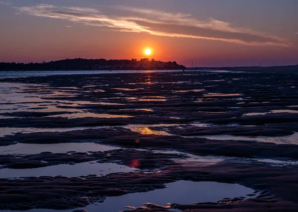 Magnifique Coucher Soleil Sur Mer — Photo