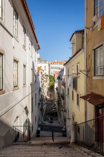 Lizbon Portekiz Merkezindeki Eski Tarihi Şehir Binalarına Güzel Manzara — Stok fotoğraf