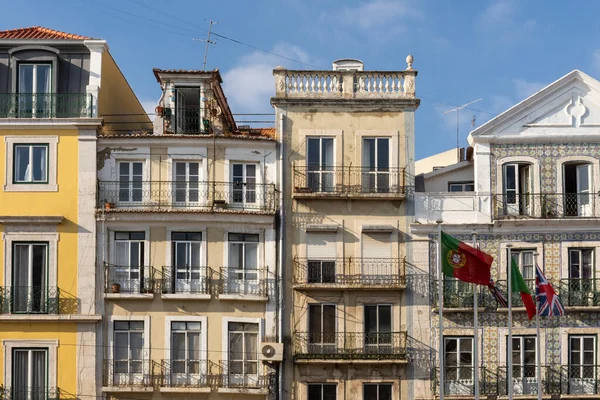 Piękny Widok Zabytkowe Budynki Centrum Lizbony Portugalia — Zdjęcie stockowe