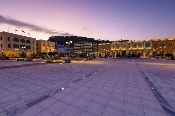 Plaza Solomos Ciudad Zakynthos Grecia —  Fotos de Stock
