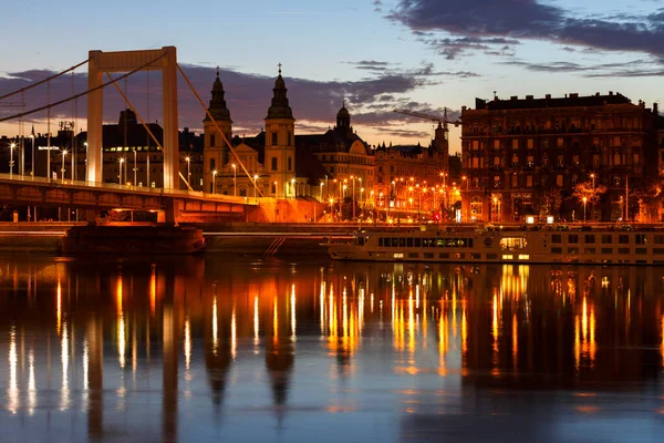 Vista Nocturna Ciudad Stockholm Suecia — Foto de Stock