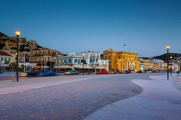 Budovy Nábřeží Vathy Town Ostrově Samos Řecko — Stock fotografie