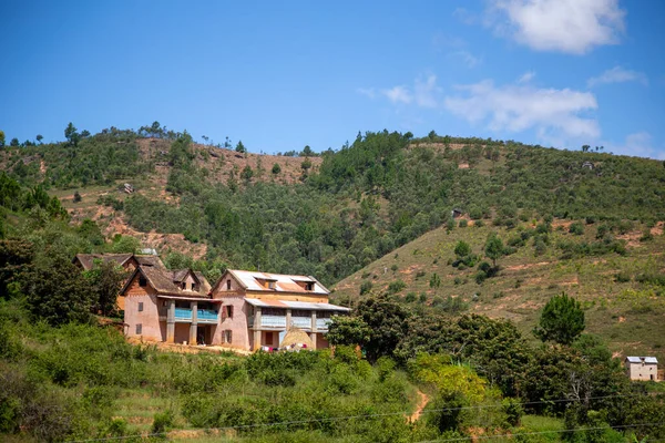 Paesaggio Campi Verdi Paesaggi Sull Isola Del Madagascar — Foto Stock