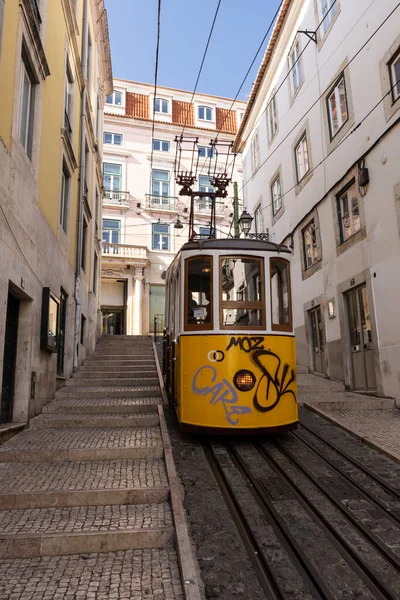 Bella Vista Sul Vecchio Ascensore Storico Del Tram Elettrico Gli — Foto Stock