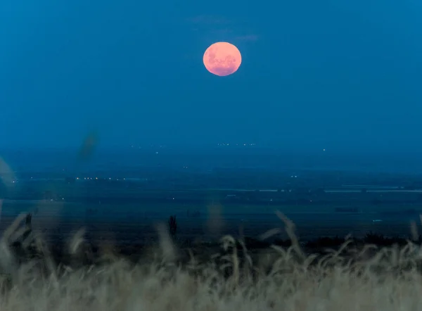 Bellissimo Cielo Notturno Con Luna Stelle — Foto Stock