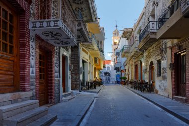 Yunanistan 'ın Chios adasındaki Pyrgi köyünün ana meydanı.