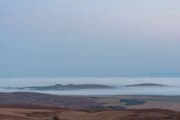 Niebla Sobre Cinturón Central Escocia Mañana — Foto de Stock