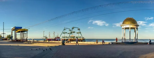 Berdyansk Ucraina 2020 Embankment Del Mar Azov Berdyansk Ucraina Una — Foto Stock