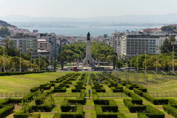 Bela Vista Para Área Verde Parque Eduardo Vii Centro Lisboa — Fotografia de Stock