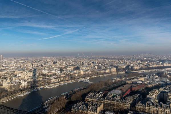 Paris França Famosa Torre Eiffel Vista Durante Pôr Sol Topo — Fotografia de Stock