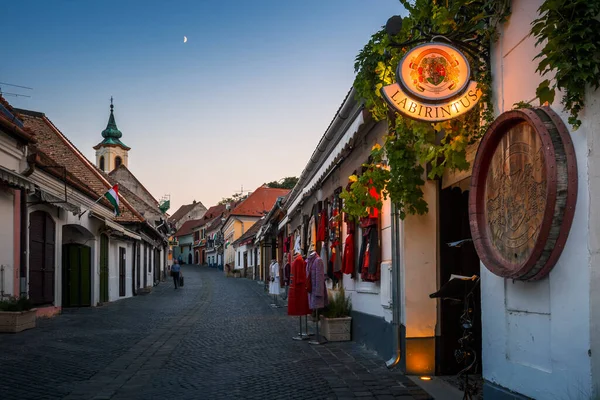 Szentendre Hongrie Août 2018 Rue Principale Avec Des Magasins Dans — Photo