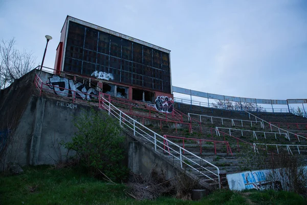 Estádio Abadoned Luzankami Estádio Atualmente Inativo Brno República Tcheca Capturado — Fotografia de Stock