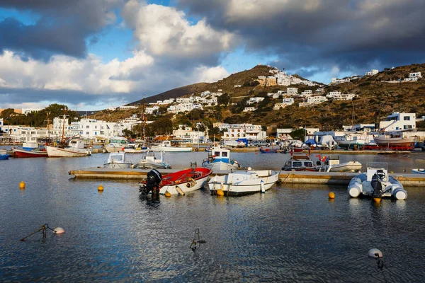 Uitzicht Chora Haven Van Het Eiland Ios Griekenland — Stockfoto