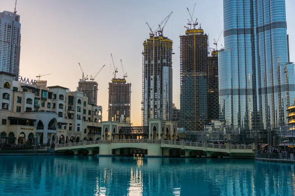 Dubai Birleşik Arap Emirlikleri Ocak 2020 Burç Halife Çeşmesi — Stok fotoğraf