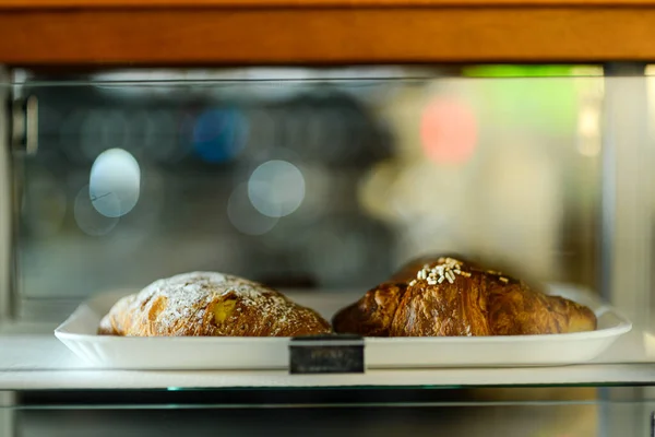 Dolce Brioche Croissant Pasticceria Forno Panna Fresca Breakfa — Foto Stock