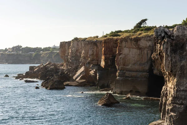 Beautiful View Ocean Rocky Cliffs Cascais Lisbon Portugal — Stock Photo, Image