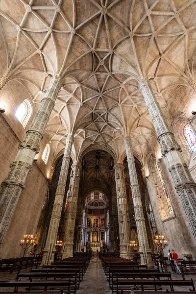 Vacker Interiör Gamla Historiska Kyrkan Centrala Lissabon Portugal — Stockfoto