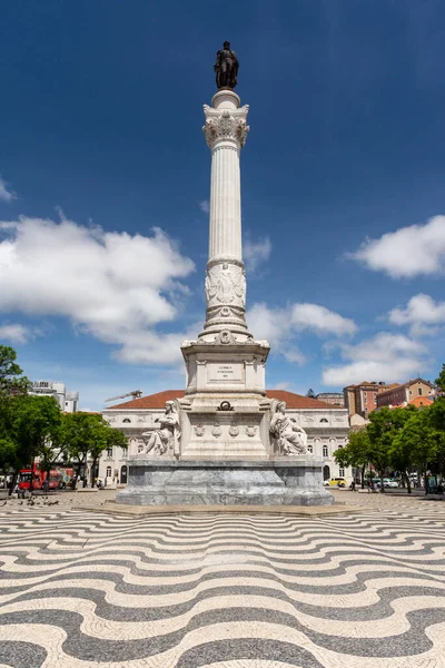 Beautiful View Wavy Pattern Made Portuguese Stones Public Square Central — 스톡 사진