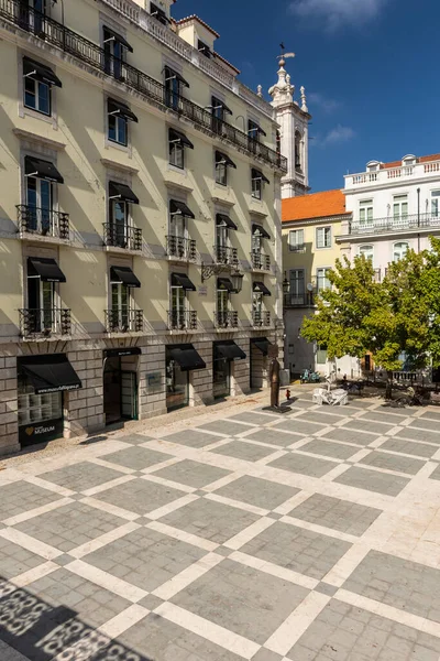 Prachtig Uitzicht Oude Historische Gebouwen Het Centrum Van Lissabon Portugal — Stockfoto