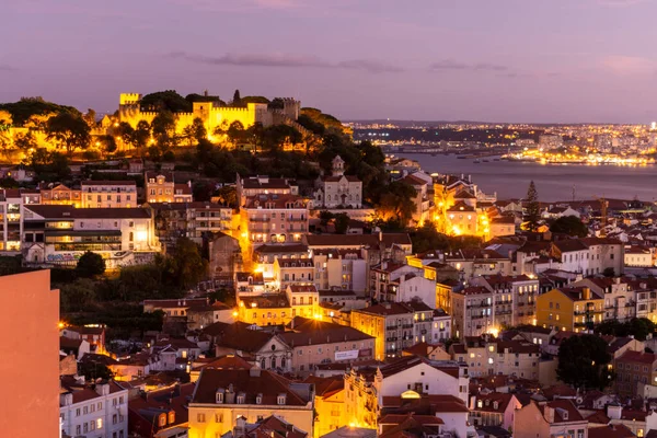 Bela Vista Para Antigos Edifícios Históricos Cidade Castelo Centro Lisboa — Fotografia de Stock