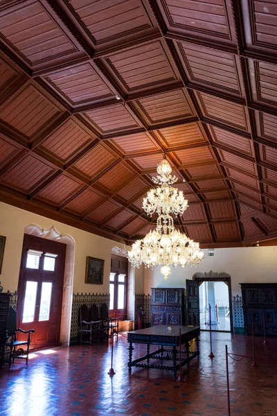 Belas Obras Telhado Dentro Sala Histórica Palácio Sintra Perto Lisboa — Fotografia de Stock