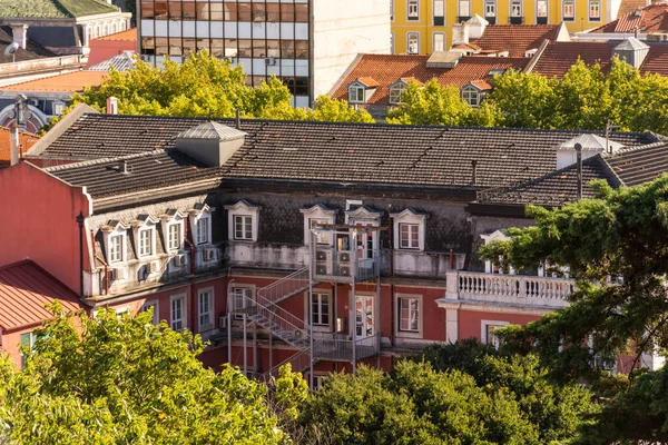 Hermosa Vista Antiguos Edificios Históricos Ciudad Centro Lisboa Portugal —  Fotos de Stock