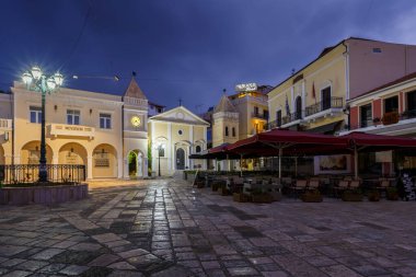 Yunanistan 'ın eski Lefkada kentinin mimarisi