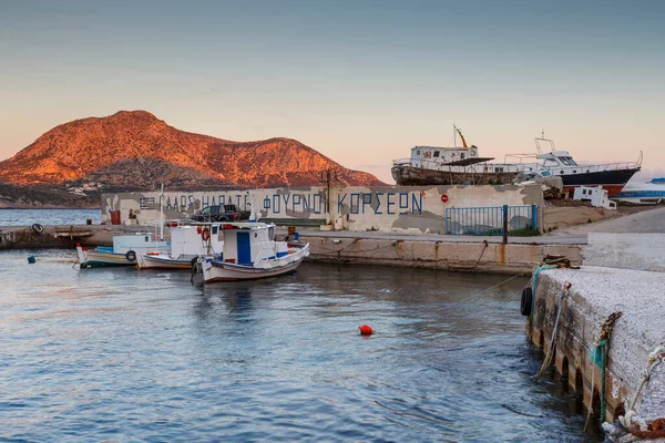 Haven Van Het Belangrijkste Dorp Fourni Eiland Griekenland — Stockfoto