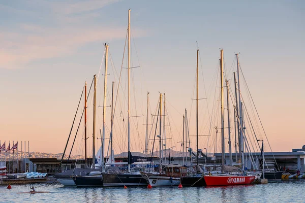 Афины Греция Ноября 2019 Года Парусные Лодки Яхт Клубе Микролимано — стоковое фото