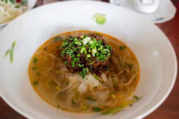 Local Thai Style Noodles Pork Soup Stock Photo — Stock Photo, Image