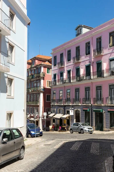 Prachtig Uitzicht Oude Historische Gebouwen Het Centrum Van Lissabon Portugal — Stockfoto