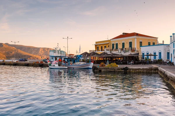 Puerto Agia Marina Pueblo Isla Leros Grecia — Foto de Stock