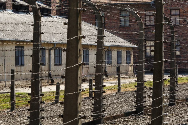Oswiecim Poland August 2018 Barracs Memorial Museum Auschwitz Birkenau 前德国纳粹集中营和灭绝营 — 图库照片