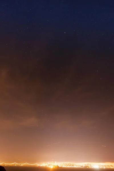 天使の島からの夜のサンフランシスコとアルカトラズ — ストック写真