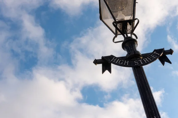 Laternenpfahl Mit Einem Schild Englisch Britisch — Stockfoto