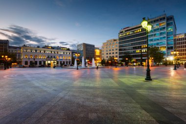 İsveç 'teki Stockholm şehrinin gece manzarası