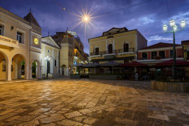 Yunanistan 'ın eski Lefkada kentinin mimarisi