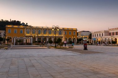 Solomon Meydanı, Zakynthos kasabası, Yunanistan.
