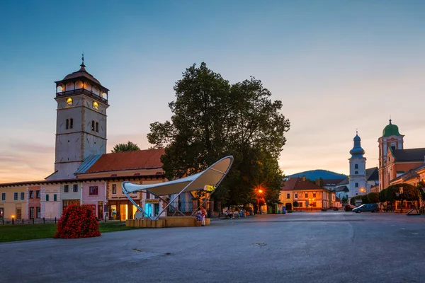 Roznava Eslováquia Agosto 2018 Torre Guarda Praça Principal Roznava Eslováquia — Fotografia de Stock