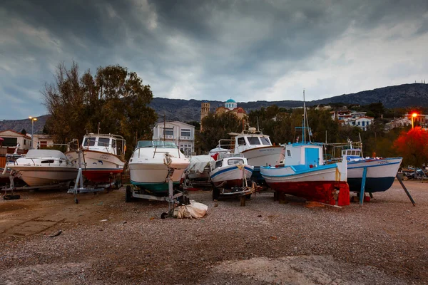 Porto Del Villaggio Principale Sull Isola Fourni Grecia — Foto Stock