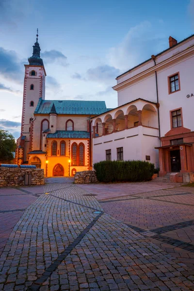 Banska Bystrica スロバキア2018年7月19日 中央スロバキアの旧市街にあるゴシック様式の教会とギャラリー — ストック写真
